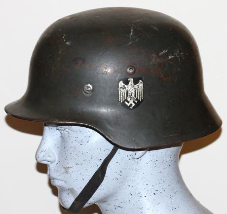 GERMAN M35 DOUBLE DECAL ARMY HELMET - NS 68 - COMPLETE