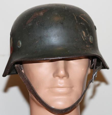 M35 GERMAN ARMY DOUBLE DECAL HELMET - EF 68 - COMPLETE