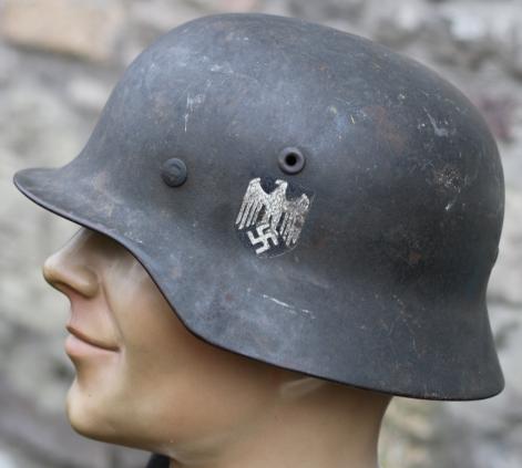 WW2 GERMAN M40 ARMY SINGLE DECAL HELMET- NS 64 - NAMED