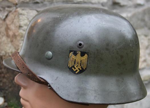 GERMAN HELMET M35 KREIGSMARINE DOUBLE DECAL APPLE GREEN