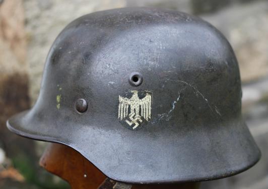 WW2 GERMAN ARMY M40 SINGLE DECAL HELMET - NS