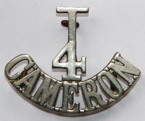 WW1 T4 CAMERON TERRITORIAL SHOULDER TITLE