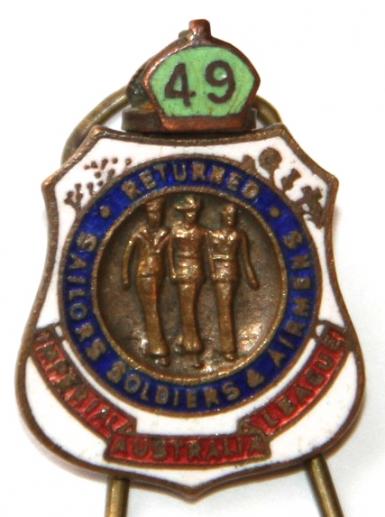 1949 AUSTRALIAN VETERANS LAPEL BADGE