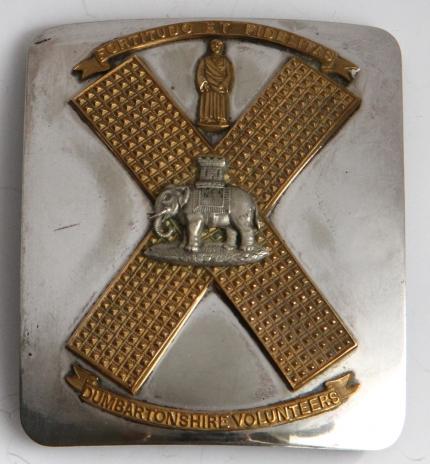 DUMBARTONSHIRE RIFLE VOLS. - OFFICERS SHOULDER BELT PLATE - ATTRIBUTED