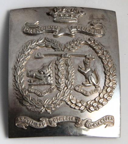 ARGYLL & SUTHERLAND HLDRS.VICTORIAN  TERRITORIAL OFFICERS SHOULDER BELT PLATE 