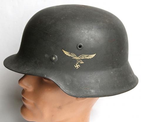 GERMAN M42 LUFTWAFFE SD HELMET - VERY LARGE SIZE 68 - PROVENANCE