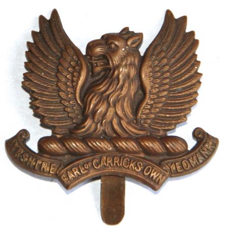 ARYSHIRE EARL OF CARRICKS OWN YEOMANRY CAP BADGE