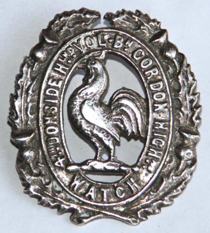 4TH DONSIDE HIGHLAND VOLUNTEER BTN. (GORDON HLDRS.) SILVER CAP BADGE