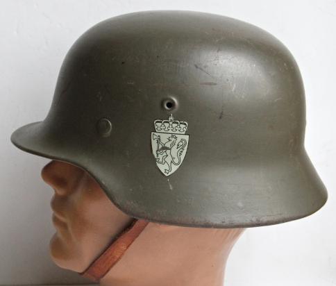 GERMAN M40 HELMET NORWEGIAN ARMY POST WAR USE