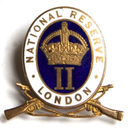 NATIONAL RESERVE LONDON ENAMEL; BADGE - 21031