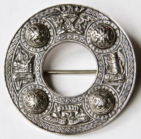 ARGYLL & SUTHERLAND HLDRS. OFFICERS SILVER PLAID BROOCH