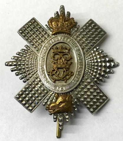 91ST ARGYLLSHIRE HLDRS. OFFICERS GLENGARRY BADGE- 1872 - 1881