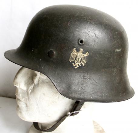 GERMAN WW2 M42 ARMY SINGLE DECAL HELMET- ET64 - CKL3646 