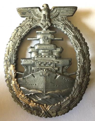 WW2 GERMAN KREIGSMARINE ( NAVY ) HIGH SEAS FLEET BADGE - FRENCH MADE