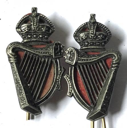 IRISH - ULSTER HOME GUARD WW2 MATCHED COLLAR BADGES