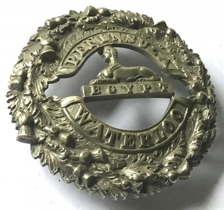 CAMERON HIGHLANDERS - PIPERS - LARGE CROSS BELT BADGE