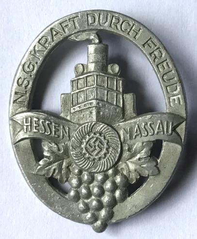 GERMAN 3RD REICH N.S.G. KRAFT HESSEN NASSAU DAY BADGE