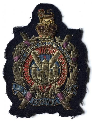 KOSB (KINGS OWN SCOTTISH BORDERERS)  EMBROIDERED BLAZER BADGE