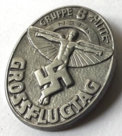 RARE WW2 GERMAN NSFK - GRUPPE 8 MITTE (ESCHWEGE) FLYING DAY BADGE