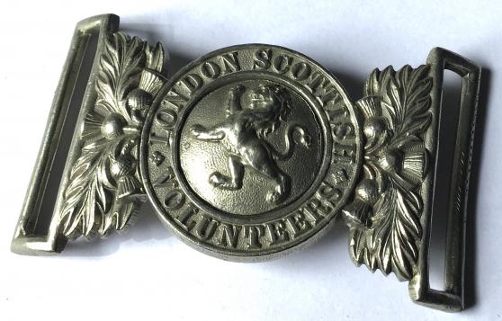 VICTORIAN  - LONDON SCOTTISH VOLUNTEERS -OFFICERS  WAIST BELT CLASP.