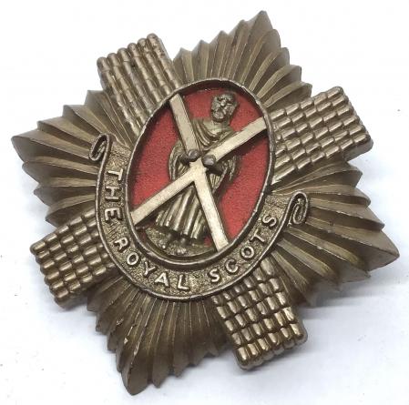 WW2 ROYAL SCOTS PLASTIC ECONOMY BADGE - STANLEY - WALSALL