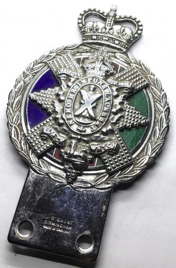 BLACK WATCH CAR BADGE/MASCOT - J.R.GAUNT BIRMINGHAM