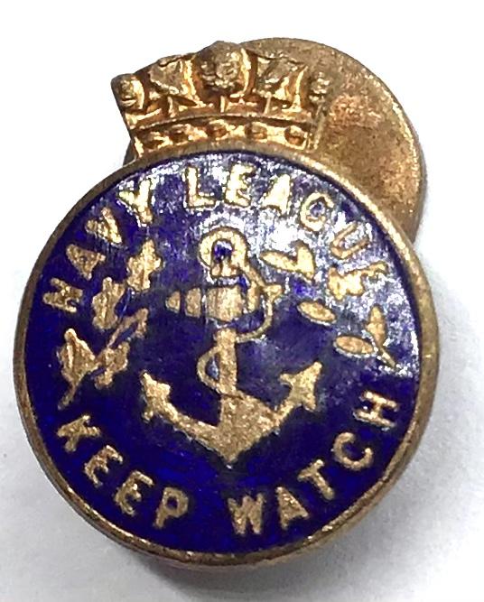 NAVY LEAGUE KEEP WATCH ENAMEL LAPEL BADGE