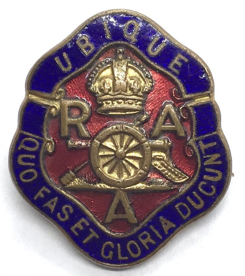 WW1 ROYAL ARTILLERY ASSOCIATION LAPEL BADGE - GAUNT