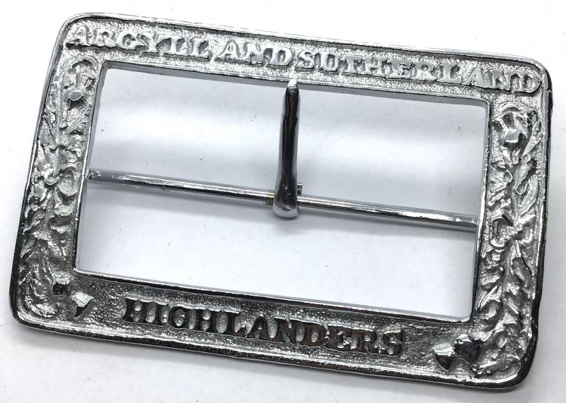 ARGYLL & SUTHERLAND HIGHLANDERS PIPERS CROSS BELT BUCKLE