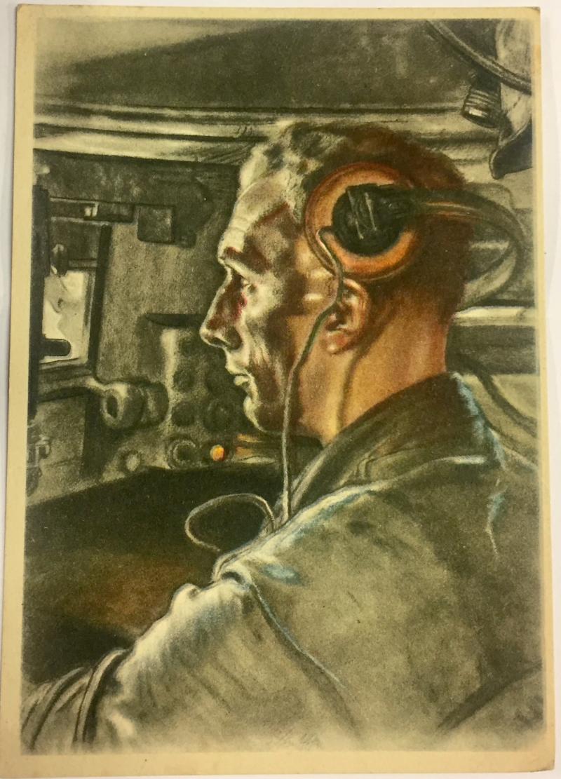 WW2 GERMAN PANZER CREWMAN POSTCARD - WILLNER