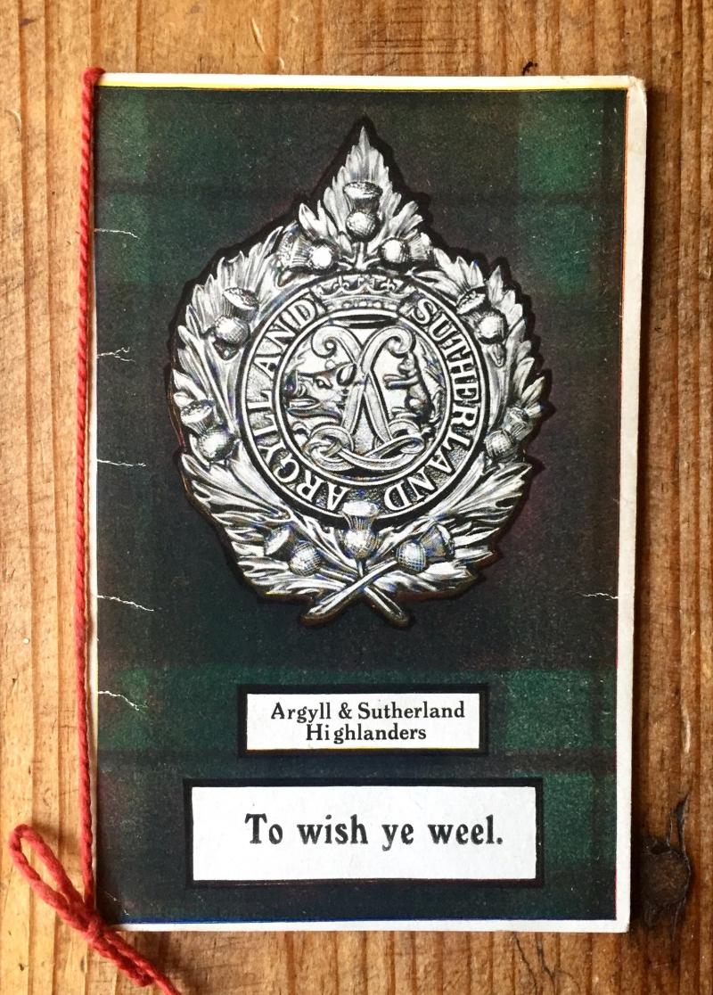 WW1 - ARGYLL & SUTHERLAND HIGHLANDERS GREETING CARD