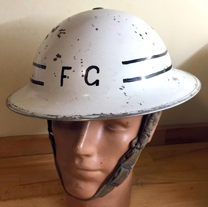 WW2 BRITISH HOME FRONT TOMMY HELMET - FIRE GUARD OFFICER