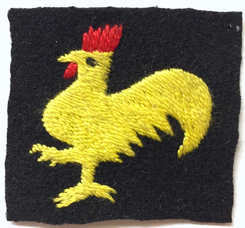 WW2 - 40TH INFANTRY DIVISION EMBROIDERED COCKEREL SLEEVE BADGE