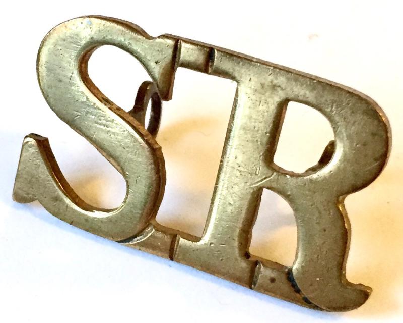 WW1 -CAMERONIANS (SCOTTISH RIFLES) BRASS SHOULDER TITLE - FLAT BRASS LUGS