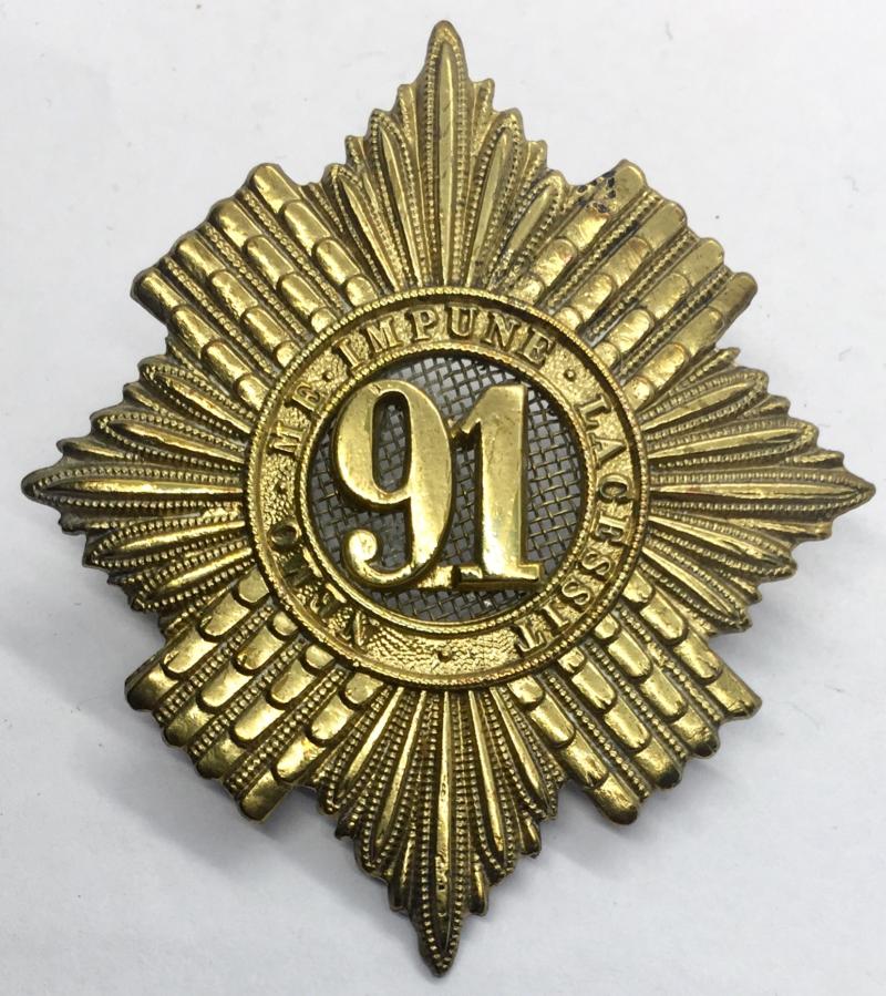 91ST OF FOOT (ARGYLL & SUTHERLAND) SHAKO BADGE