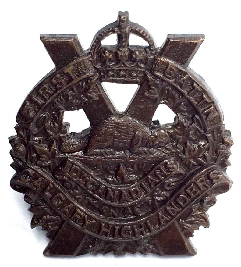 WW2 - CALGARY HIGHLANDERS ( ARGYLL & SUTHERLAND ) BRONZE COLLAR