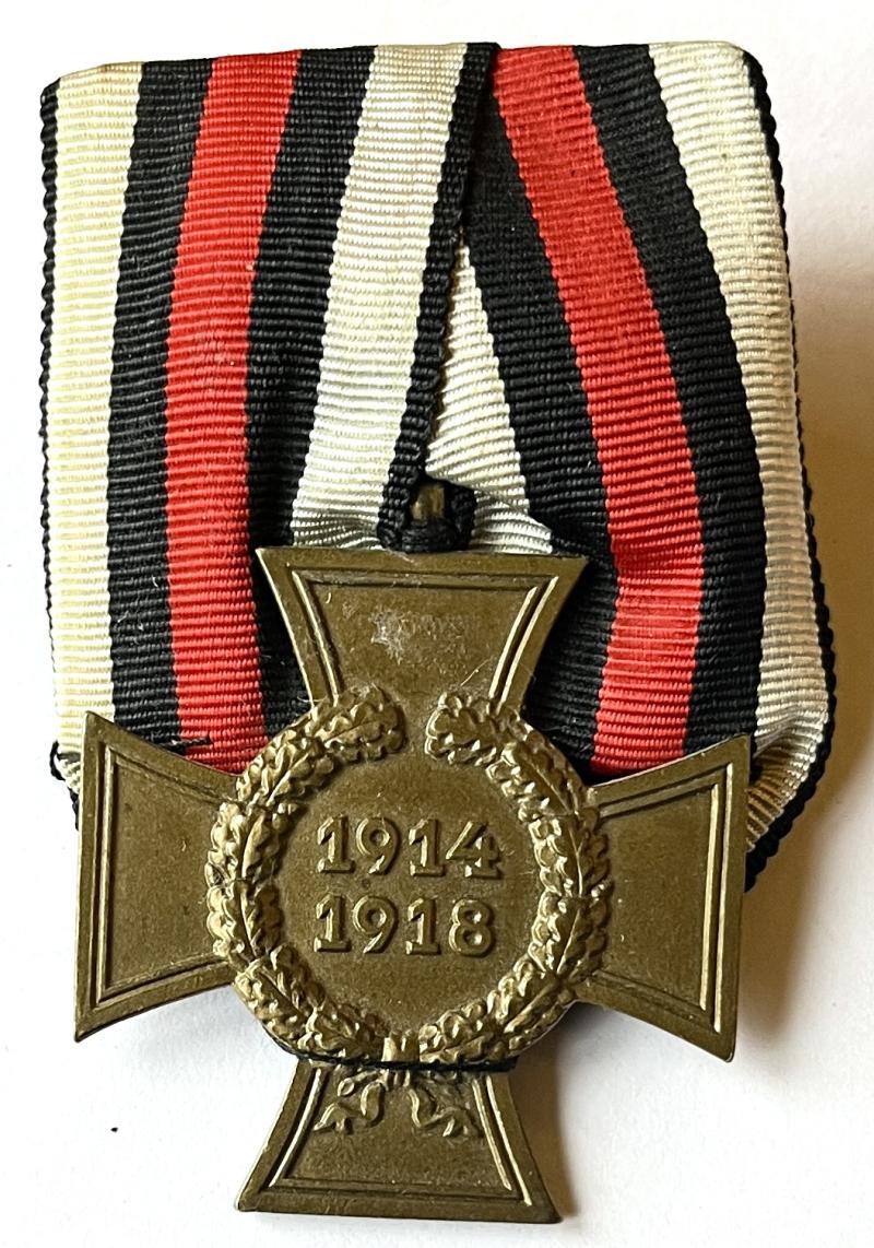 WW1 GERMAN MOUNTED HONOUR CROSS -MAKER MARKED