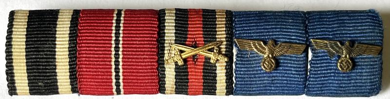 GERMAN WW1 WW2 ARMY MEDAL BAR 5