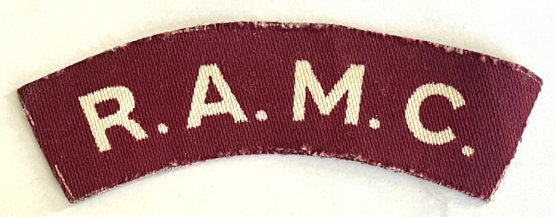 WW2 - PRINTED R.A.M.C. SHOULDER TITLE