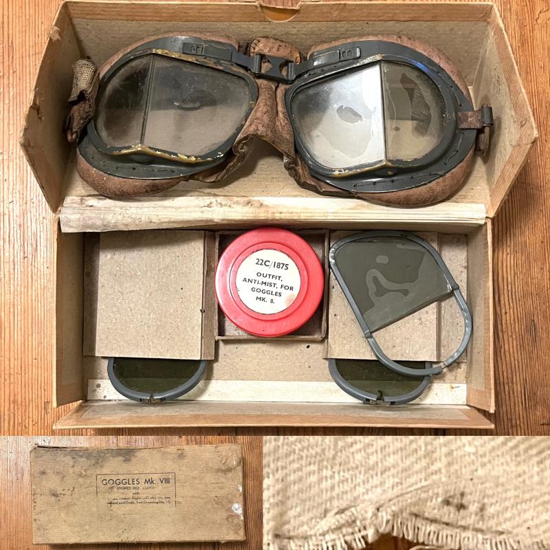 BRITISH MKVIII GOGGLES - BOXED - 1941