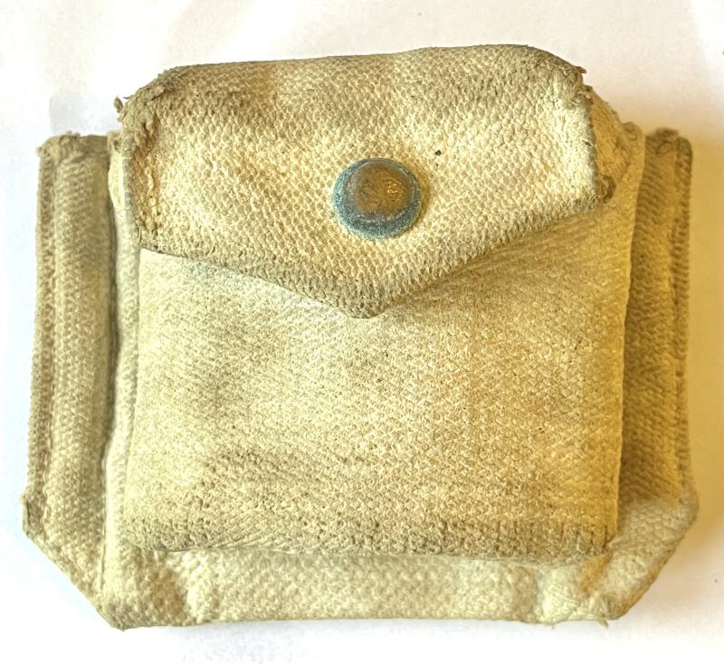 1940 DTD.  WW2 BRITISH TAN WEBBING COMPASS POUCH - ATTRIBUTED