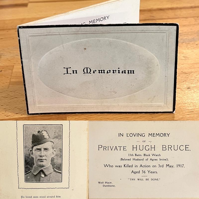 WW1 BLACK WATCH SOLDIER - DEATH CARD