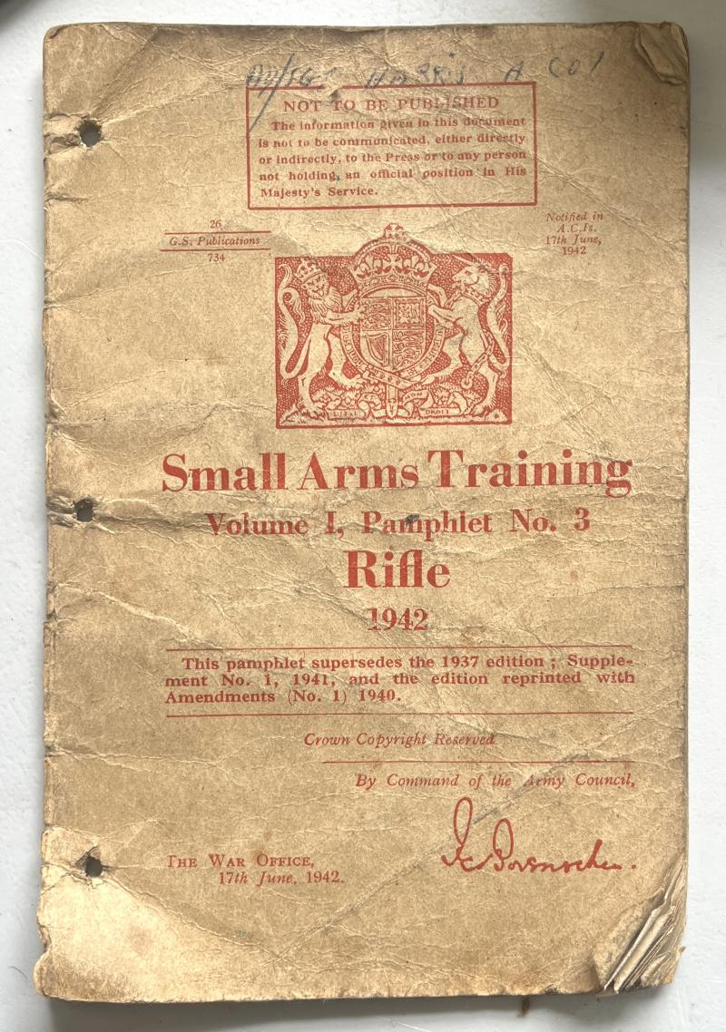 1942 SMALL ARMS TRAINING RIFLE PAMPHLET NO. 3