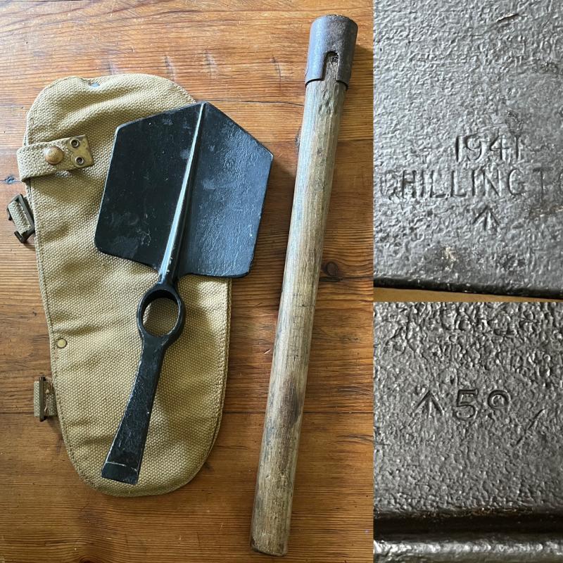 1941 DTD WW2 BRITISH ENTRENCHING TOOL & CARRIER