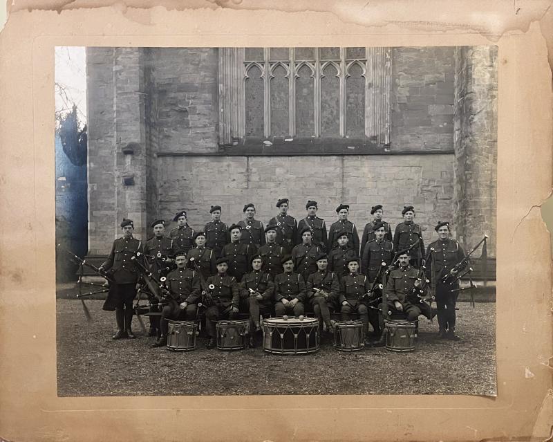 WW1 - SCOTTISH HORSE PIPE BAND ORIGINAL PHOTO