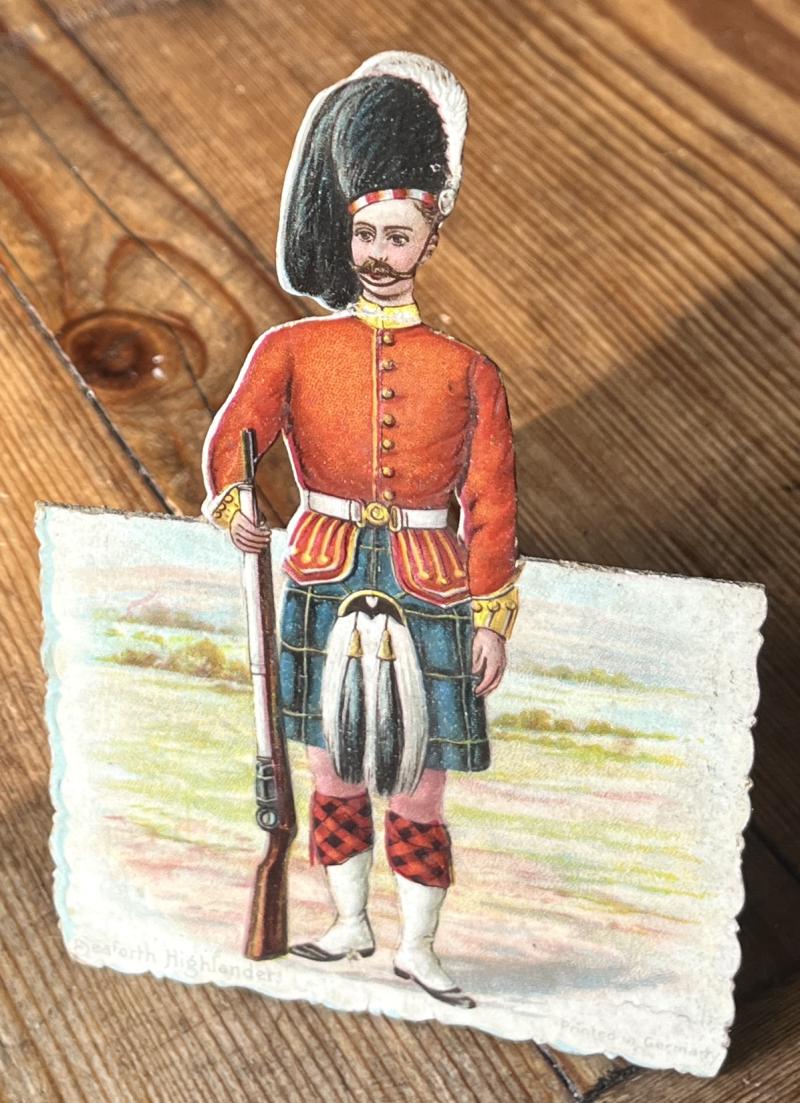 WW1 SCOTTISH CAMERON HLDR. SOLDIER FULL DRESS - STANDEE POSTCARD