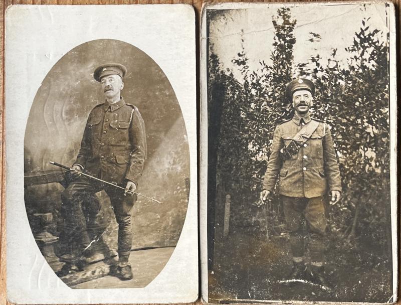 WW1 - WESTERN FRONT -   2 X  SOLDIER PHOTOGRAPHS