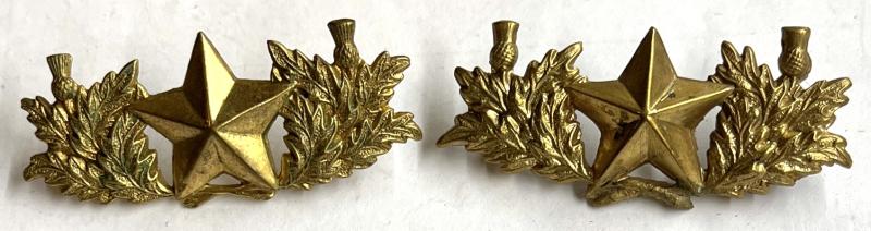 26th OF FOOT - CAMERONIANS  -1880/ 1881 - OFFICERS GILDED COLLAR BADGES - PAIR