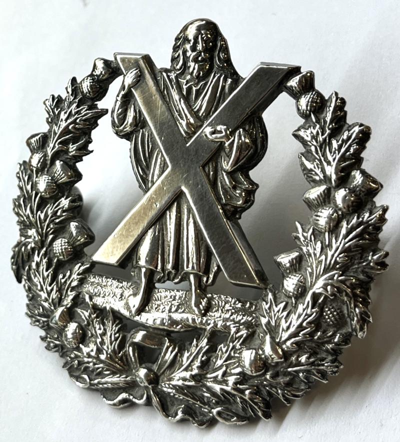 VICTORIAN - BLACK WATCH PIPERS X BELT BADGE OR CAMERON HIGHLANDERS UNMARKED SILVER BADGE