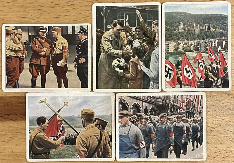 3RD REICH GERMAN CIGARETTE CARDS X 5